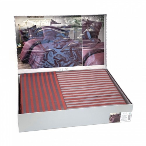 Постельное белье Карвен бамбук евро N065 Bella бордовый (Акция)