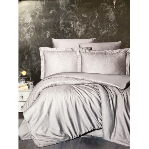 Постельное белье "Карвен" жаккард евро (Sare Smoke)