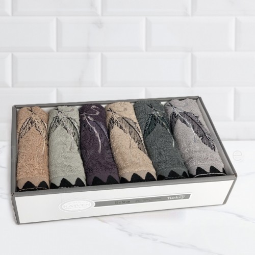 Набор полотенец кухонный Карвен "TUY NAKIS" 30*50 6шт. махра в коробке НМ 722