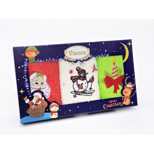 Полотенце кухонное KARVEN "Новый год " махра 30*50 3 шт. НМ 591