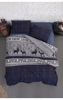 Постельное белье Карвен HAPPINIES NAVY BLUE фланель 1.5 спальн.
