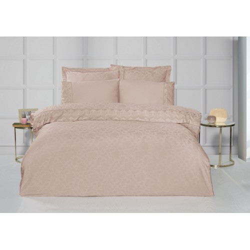 Постельное белье KARVEN (жаккард/сатин с кружевами) евро N166-J2-V4 (Акция)