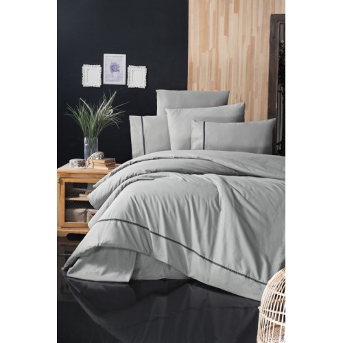 Постельное белье "Карвен" DELUхE ранфорс семейный (Alisa grey) (Акция)