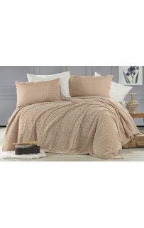 Плед KARVEN Super Soft "BENZIA" 200*220 п/э евро Р 944 бежевый (Акция).