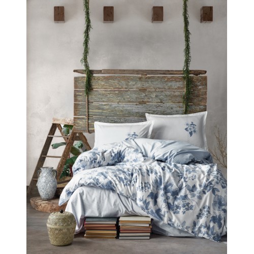 Постельное белье "Карвен" ранфорс 1,5 спальн. Miarosa Blue v-1