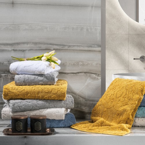 Полотенце Zebra casa "DAMASK" 50*90 1шт. махра Н 1013 синий