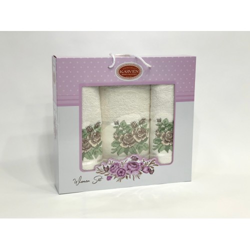 Набор полотенец Карвен "PANO" махра 50*90(2)/70*140 HS 1663 v6 кремовый