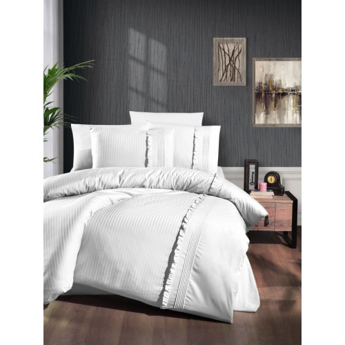 Постельное белье "Карвен" DELUхE ранфорс 1,5 спальн. (Sweetness white) (Акция)