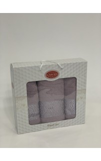 Набор полотенец Карвен "INDIA DAMAKS" махра 50*90(2)/70*140 HS 1694 v4 сиреневый