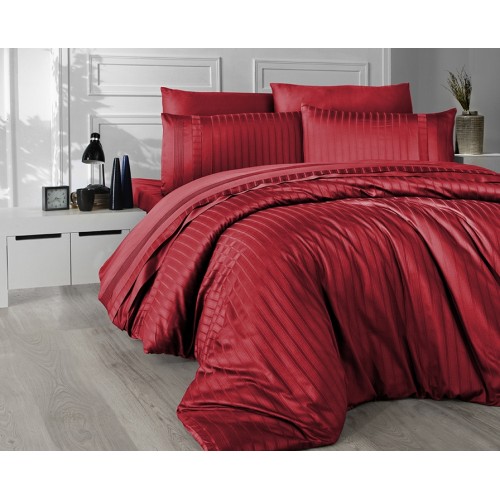 Постельное белье (Сатин де люкс) DARK евро (New Trend Red)