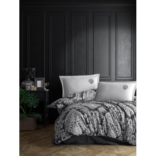 Постельное белье "Карвен" ранфорс евро Majeste Antrasit v-1