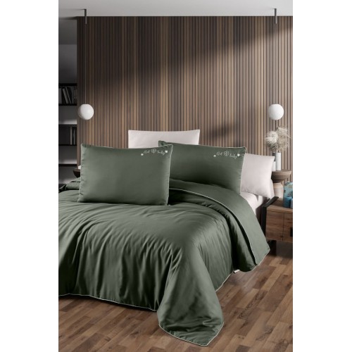 Постельное белье "Карвен" сатин евро Timeless Dark Green