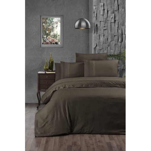 Постельное белье "Карвен" DELUхE DARK ранфорс евро (Gala Brown) (Акция)