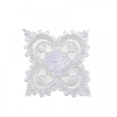 Салфетка Карвен 35*35 велюр с кружевом М836/1536 B01 белый