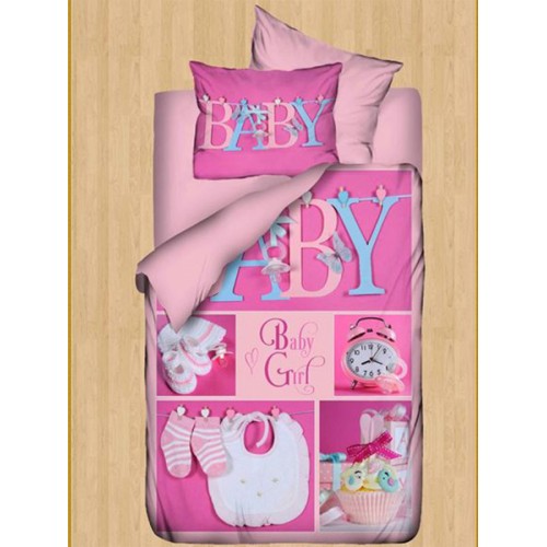 Комплект (детское постельное белье) 3D ранфорс Beby D019 (1205) светло-розовый