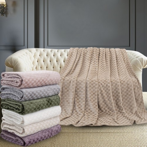 Плед Karven фланель 1,5 спальн. PL 013 JACQAURD v4/Cream.