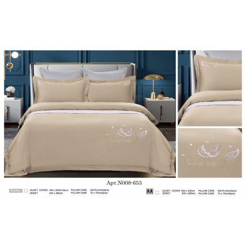 Постельное белье "Карвен" (сатин с вышивкой) евро (653)(6пр.) (Акция)