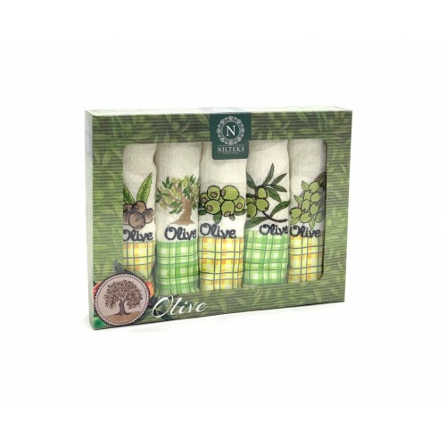 Полотенце кухонное KARVEN "Olive" вафля 40*60 5 шт. НМ 586