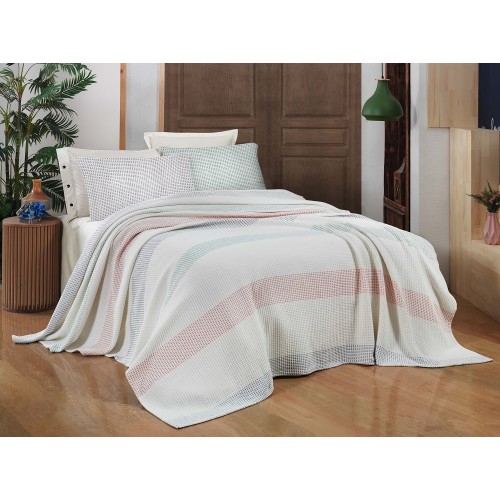 Комплект SAREV SIMBA (покрывало с наволочками) евро 3 пр Y 966 v1 Ekru