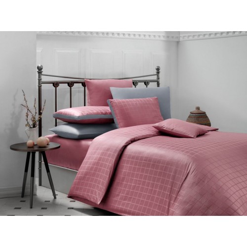 Постельное белье "Sarev"сатин семейное PORSUK JAKARLI v9/пудровый