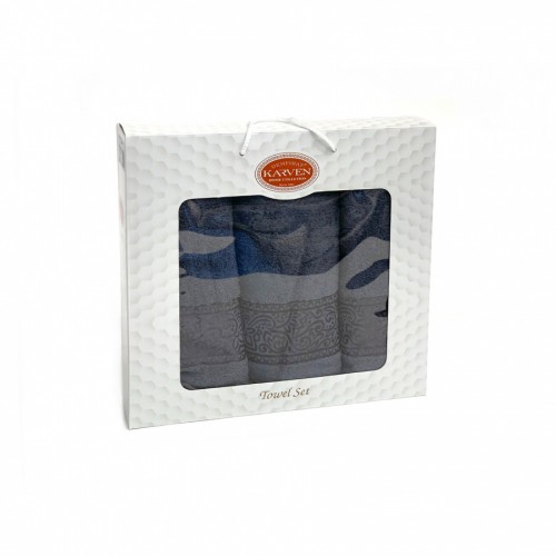 Набор полотенец Карвен "FLOSLU" махра 50*90(2)/70*140 HS 1700 v10 антрацит(Акция)