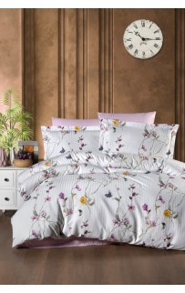 Постельное белье Карвен Stripe Satin с цветным принтом евро N250 -SB006(6пр.) (Акция)