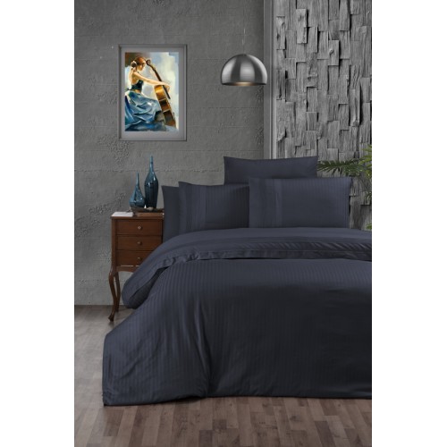 Постельное белье "Карвен" DELUхE DARK ранфорс евро (Gala Denim) (Акция)