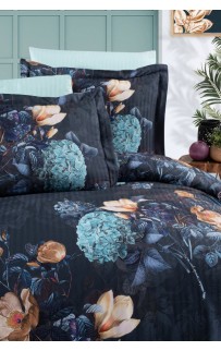 Постельное белье Карвен Stripe Satin с цветным принтом 1.5 спальное N249 -SB017(4пр.) (Акция)