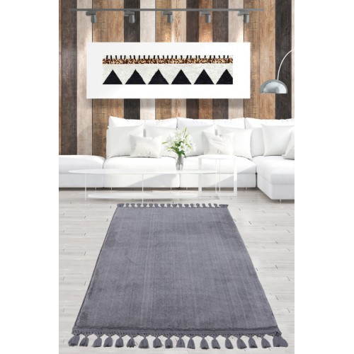 Ковер Карвен POST DOKUMA SACAKLI/мех с бахрамой 80*120 KV 027 antrasit/антрацит