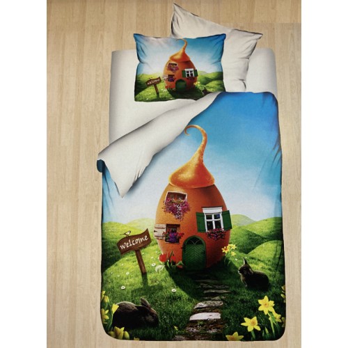 Комплект (детское постельное белье) 3D ранфорс Honey D019 (1208) белый