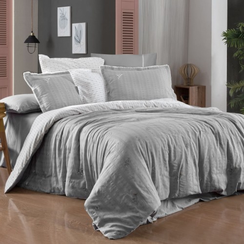 Постельное белье Sarev Mood Comfort жатый хлопок евро N354 GRACIA v1/Gri