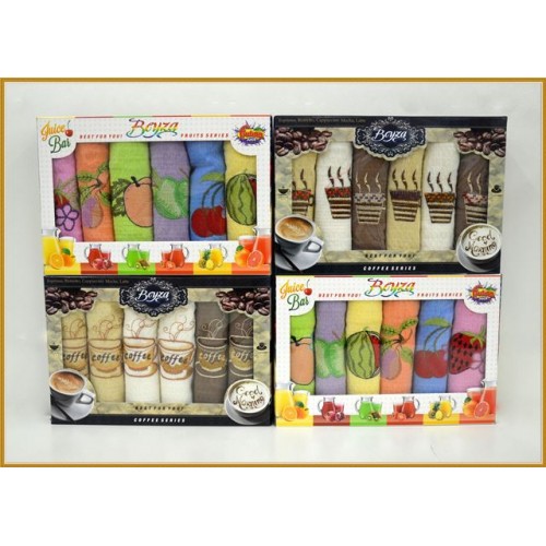 Полотенце кухонное "BEYZA" вафля с выш. 45*65 6шт. НМ 481 (Акция)