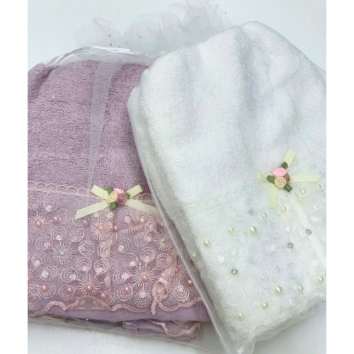 Набор полотенец в мешочке Карвен " Rebeka" бамбук 30*50/50*90 HS 1501