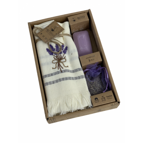 Набор полотенец кухонный NILTEKS "ЛАВАНДА" вафля тенсел 40*60(3)/мыло/саше 5 пр. НМ 748 v2