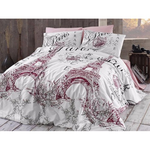 Постельное белье "Карвен" ранфорс евро (Romantica Powder)
