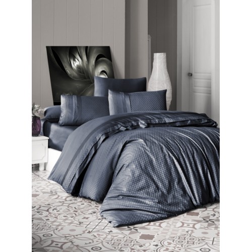 Постельное белье (Сатин де люкс) евро (Square Denim)