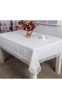 Скатерть "Карвен" двойная ткань (лен+органза) с гипюром 160*350 М 618-6 (Акция)