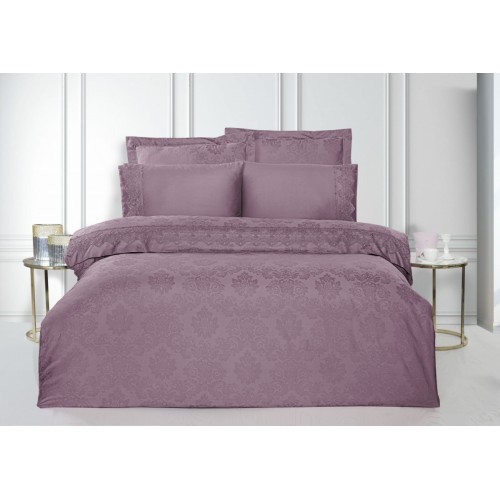 Постельное белье KARVEN (жаккард/сатин с кружевами) евро N166-J3-V7 (Акция)