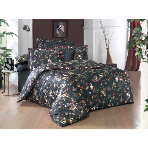 Постельное белье Sarev(300 tc) JENNY Сатин евро. v1/Antrasite