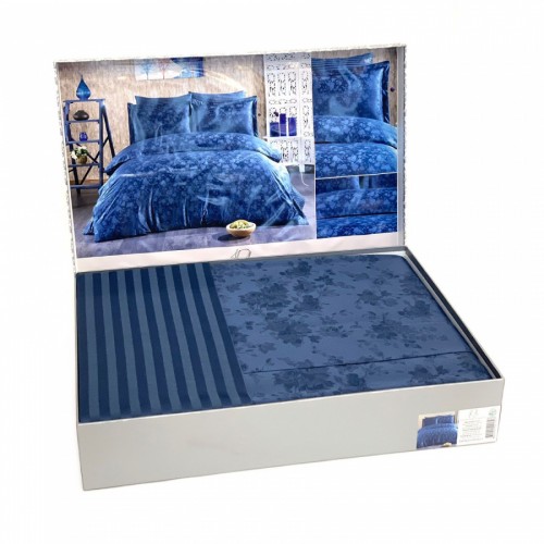 Постельное белье Карвен бамбук евро N065 Rita индиго (Акция)