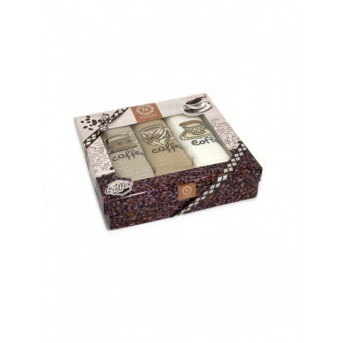 Набор полотенец кухонный NILTEKS "Koffe" вафля 40*60-3 шт. НМ 577 V-20 бежевый