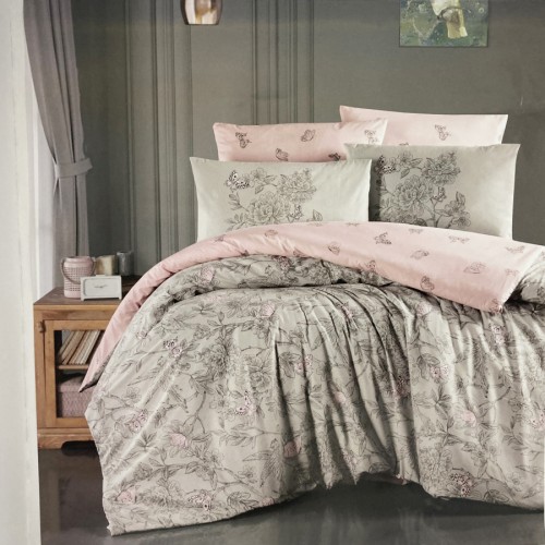 Постельное белье "Карвен" ранфорс евро (Paradise Grey)
