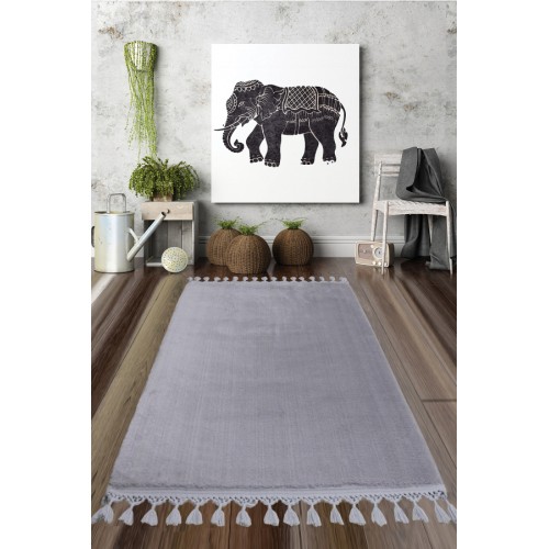 Ковер Карвен POST DOKUMA SACAKLI/мех с бахрамой 80*120 KV 027 gri/серый