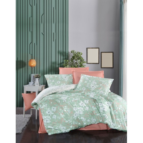 Постельное белье "Sarev Bazaar"ранфорс евро "AMANDA" v2 Yesil (Акция)