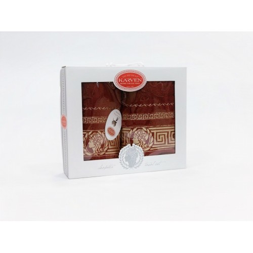 Набор полотенец "Cleopatra" махра 50*90 / 70*140 HS 1494 бордовый (Акция)