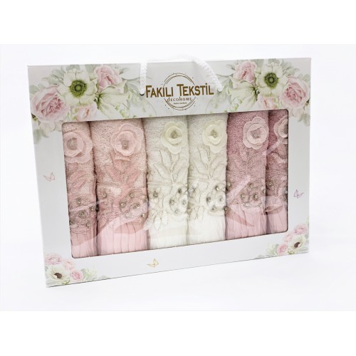 Набор полотенец Карвен "FAKILI" AP. INCILI махра 50*90 6 шт. HS 1454