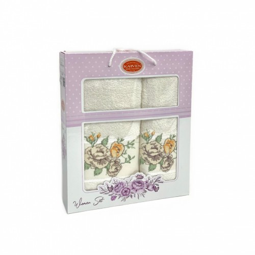 Набор полотенец Карвен "KANAVICE" махра 50*90/70*140 HS 1695 v1 кремовый