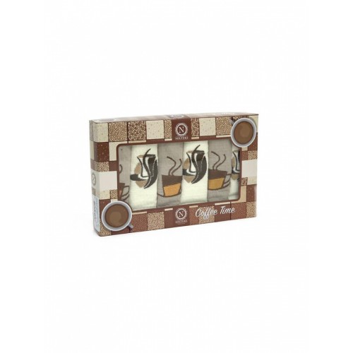 Набор полотенец кухонный "NIL" ЛАТТЕ вафля 45х70-6шт. НМ708V6 крем/беж