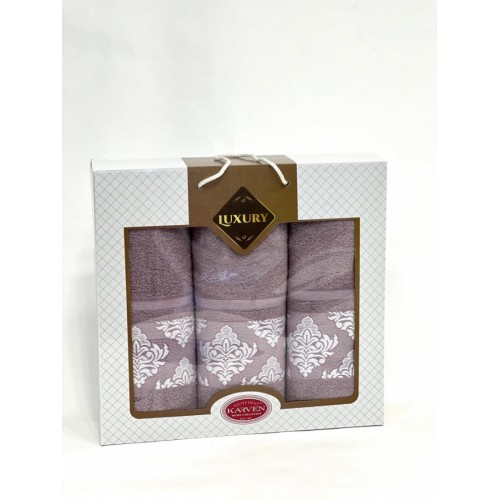 Набор полотенец Карвен "Y DAMASK" махра 50*90(2)/70*140 HS 1702 v3 сиреневый
