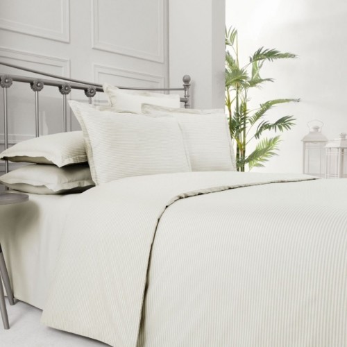 Постельное белье "Sarev"сатин 1,5 спальн. N179 FANCY STRIPE v12/ekru